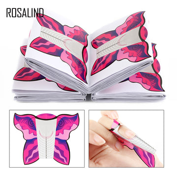 Rosalind 100Pcs Professional Nail Forms Nail Extension Forms Women Salon French Acrylic Nail Sticker Art Tools